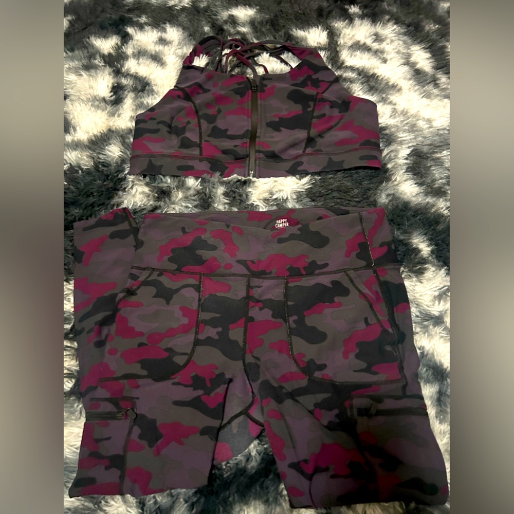 Purple camo match working out set torrid